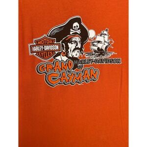 Skull Ride The Plank Grand Cayman T-Shirt Mens Orange Large Harley Davidson‎